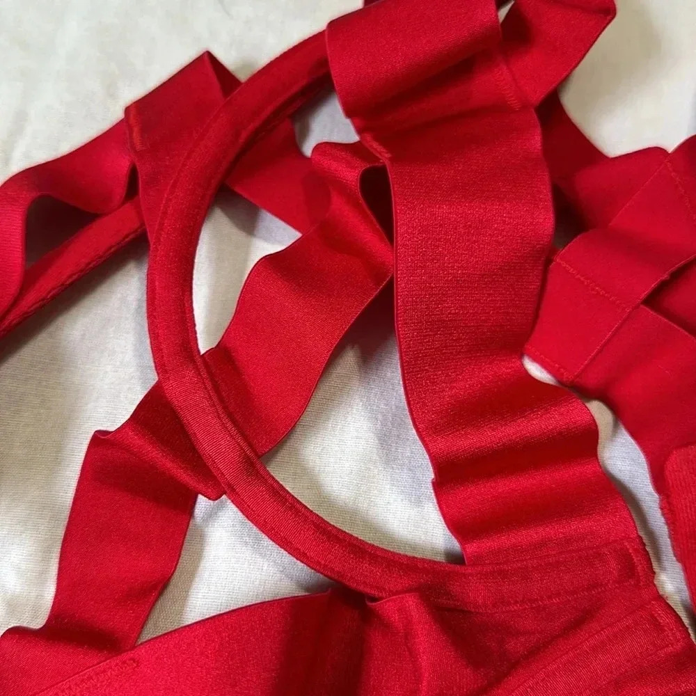 Victoria's Secret Red Geometric Bodysuit - Picture 5 of 7